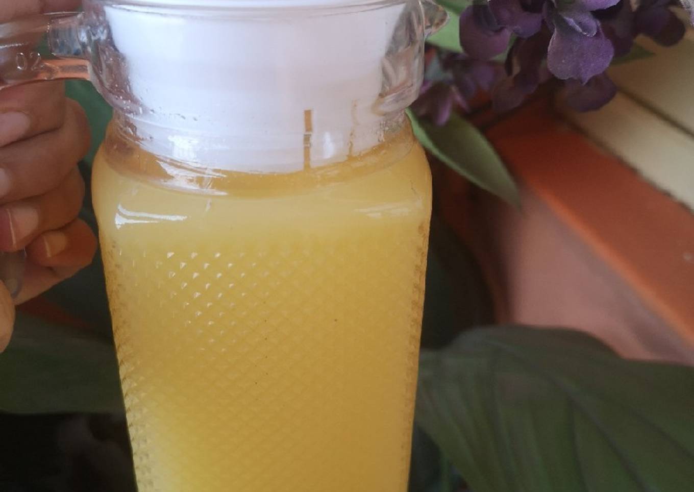 Pineapple with orange