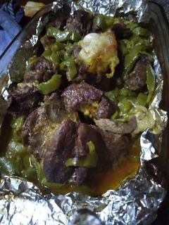 صورة لوصفة لحم محمر في الفرن مع البطاطا 🥩🍖