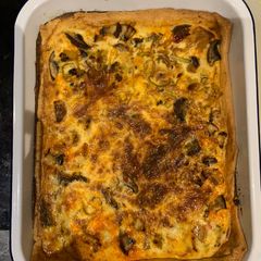 A picture of Quiche - with whatever’s in the fridge.