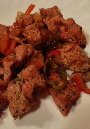 Una foto de Ragú de pavo con verduras