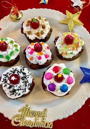 A picture of Whole wheat dates walnut cupcakes.