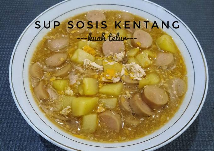 Sup Sosis Kentang Kuah Telur