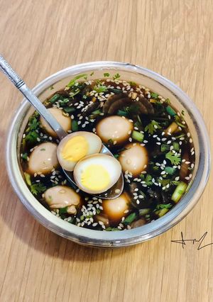 Hình của món Trứng cút ngâm nước tương.
