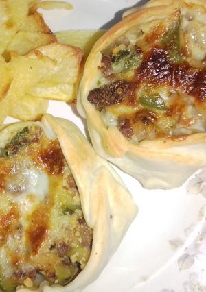 Una foto de Canastitas de verdura y carne, ricas y fáciles ♥️