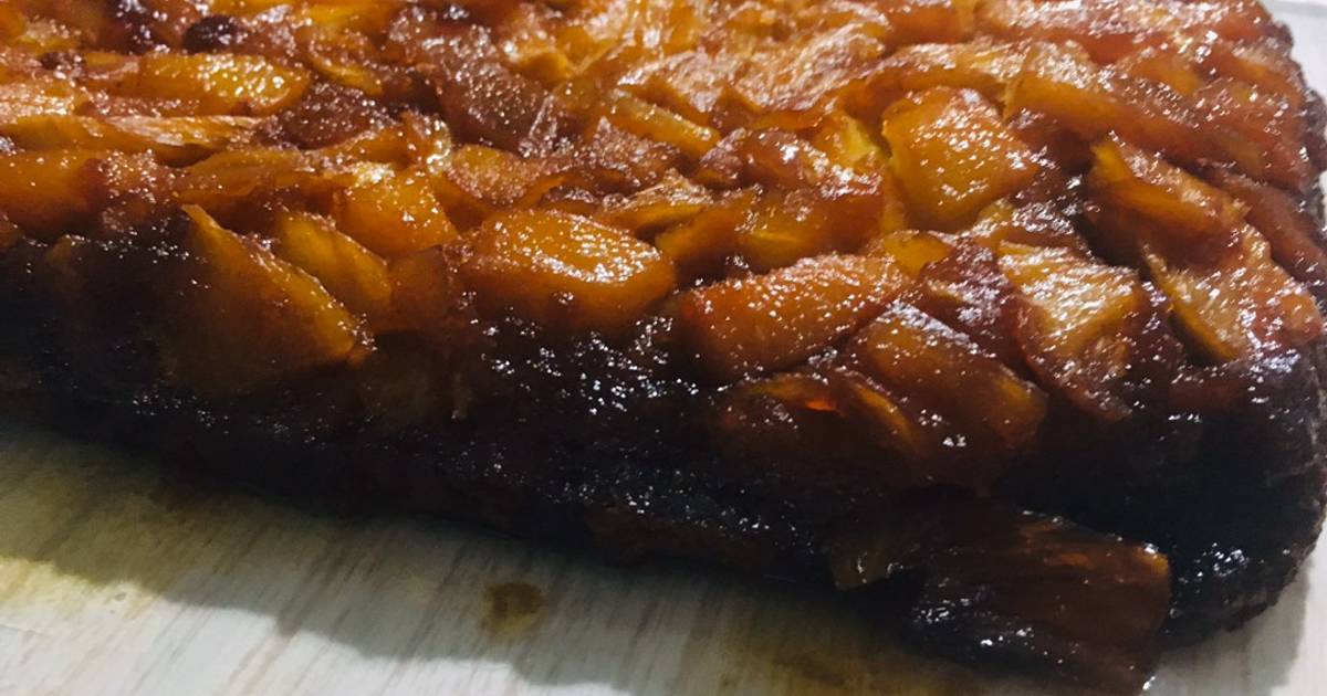 Tarta de durazno y piña invertida Receta de Kuky Kuky- Cookpad
