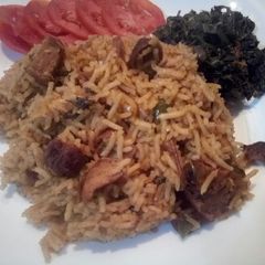 Sausage pilau A picture of Sausage pilau.