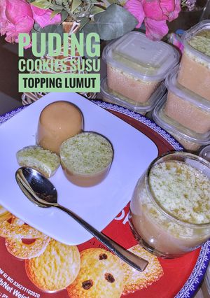 Foto resep Puding Cookies Susu Topping Lumut