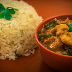 A picture of Spicy Prawn Curry.