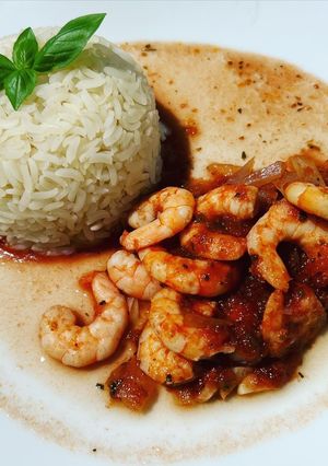 Une photo de Rougail de crevettes / riz