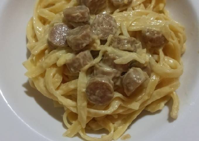 Fettuccini Carbonara Ala anak Kos