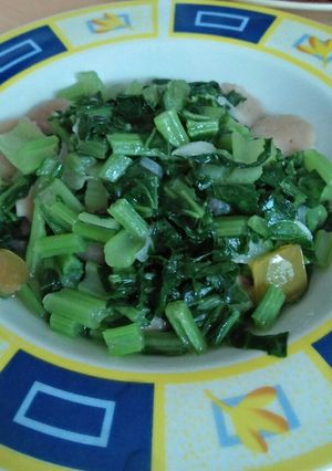 Foto resep Tumis Sawi Hijau + Bakso (sawi caisin yang biasa di mie ayam)