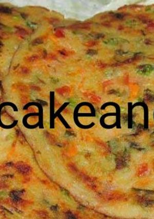 A picture of Veggie pancakes.