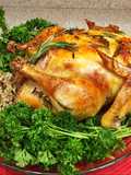 Pollo asado con Romero y relleno con arroz silvestre (Al Horno)