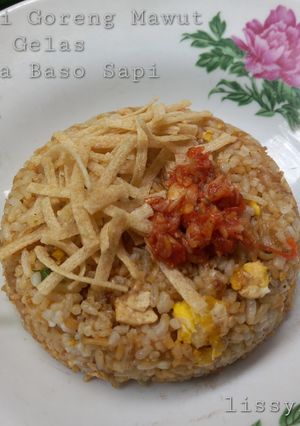 Foto resep Nasi Goreng Mawut Mie Gelas rasa Baso Sapi