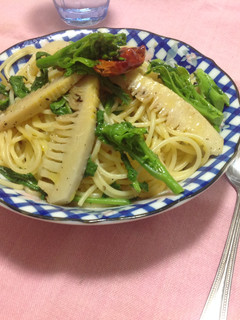 簡單 筍&橄欖菜義大利麵 的食譜成品照片