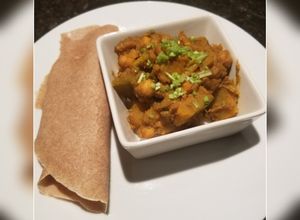 Una foto de Estofado de calabaza y garbanzo al curry