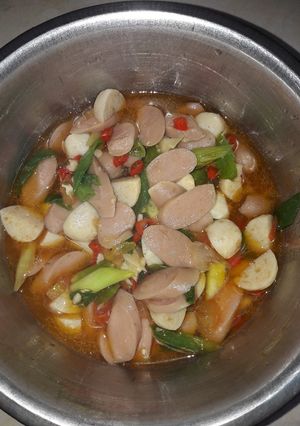 Foto resep Sosis n Baso Ikan Tumis Merah