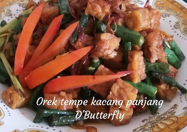 Cara Gampang Menyiapkan Orek tempe kacang panjang, Bisa Manjain Lidah