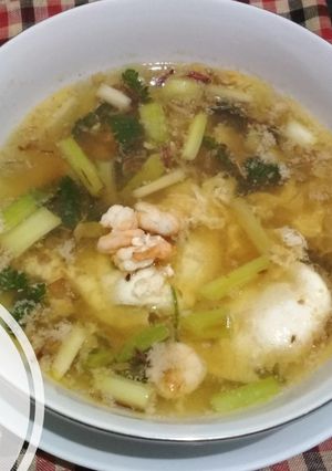 Foto resep Sup telor udang