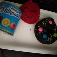 A picture of Chocolate milkmaid doughnut.