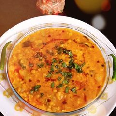 A picture of Chana lentils with Bottle Gourd.