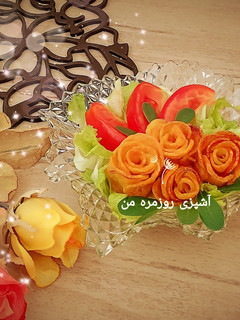 عکسی از دستور چیپس سیب زمینی به شکل گل