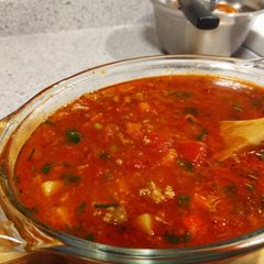 Hamburger soup A picture of Hamburger soup.