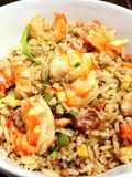 Arroz Frito con Bacon y Camarones
