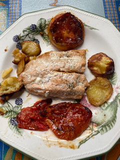 Una foto de Salmón salvaje al horno