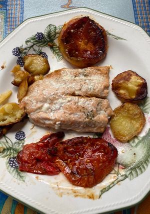 Una foto de Salmón salvaje al horno