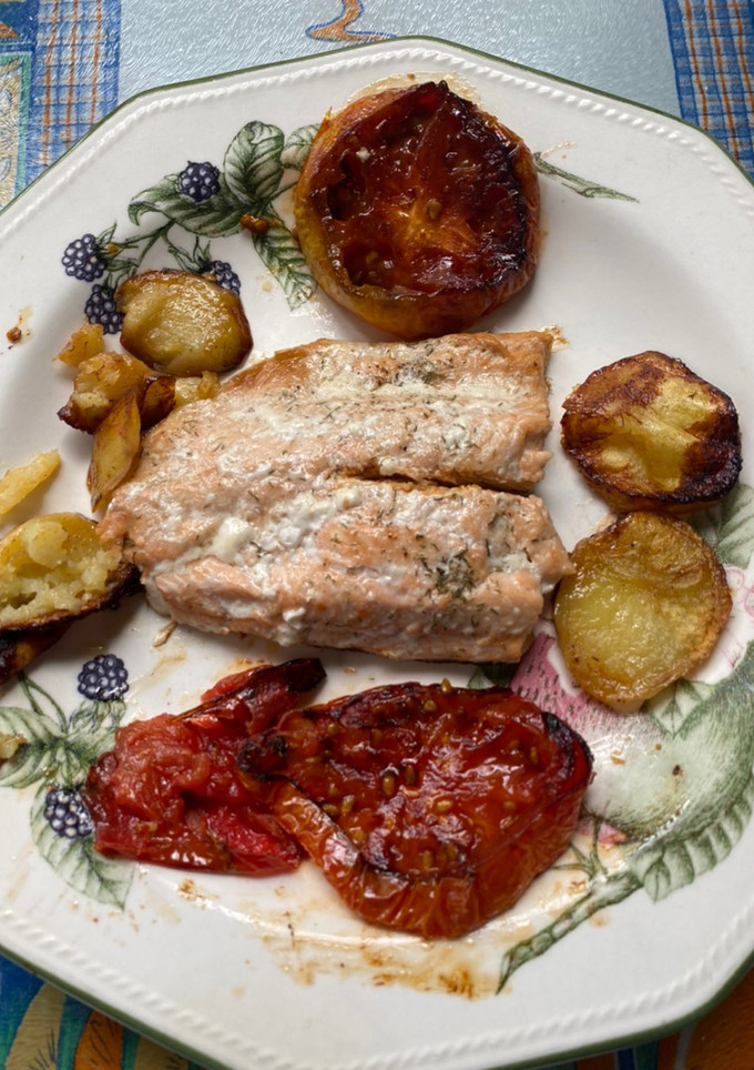 Una foto de Salmón salvaje al horno