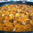 Paella de pato, setas y foie