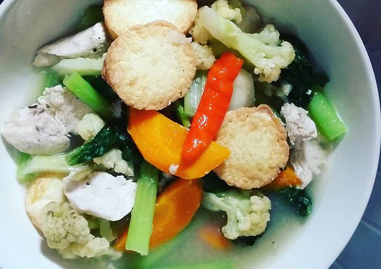 Resep Capcay kuah tofu ayam Lezat