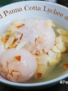 Hình của món Baby Almond Panna cotta Lychee dessert - Chè khúc bạch em bé.