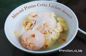 Baby Almond Panna cotta Lychee dessert - Chè khúc bạch em bé