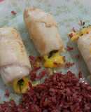 Rollitos de pollo rellenos de espinaca fresca y queso vegano