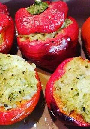 Foto di Peperoni ripieni di riso al pesto