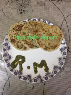 रवा मेथी अप्पम (Rava methi appam recipe in Hindi) रेसिपी मुख्य फोटो