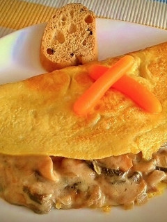 Una foto de Tortilla de champiñones al Oporto