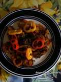 Mini bell pepper roundels in  gram flour