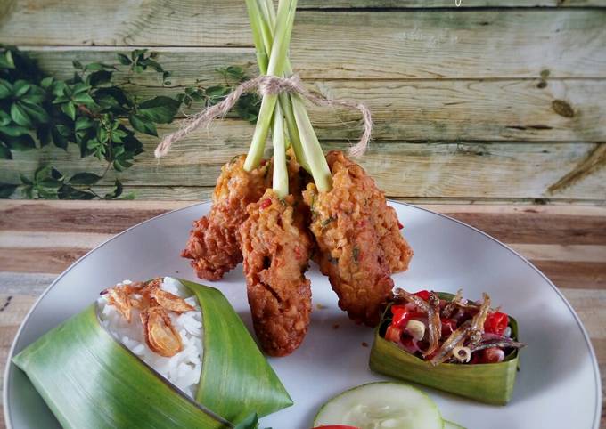 Sate Lilit Tempe dengan Teri Sambal Matah