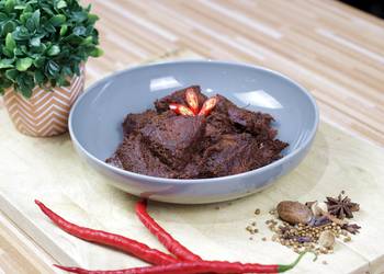 Resep Terbaik Rendang Daging Sapi Bumbu Rempah Lezat Mantap