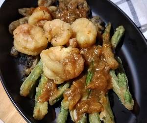 Resep Terbaik Buncis Udang Jamur Krispi Saus Telur Asin Praktis Enak