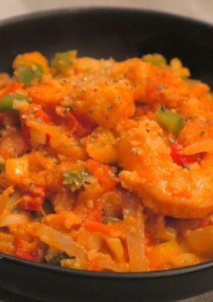 Hình của món Spaghetti bí ngòi tôm.