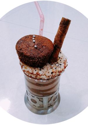 A picture of Strawberry banana hazelnut smoothie.
