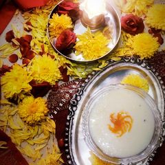A picture of Makhana and Sama Rice Phirni.
