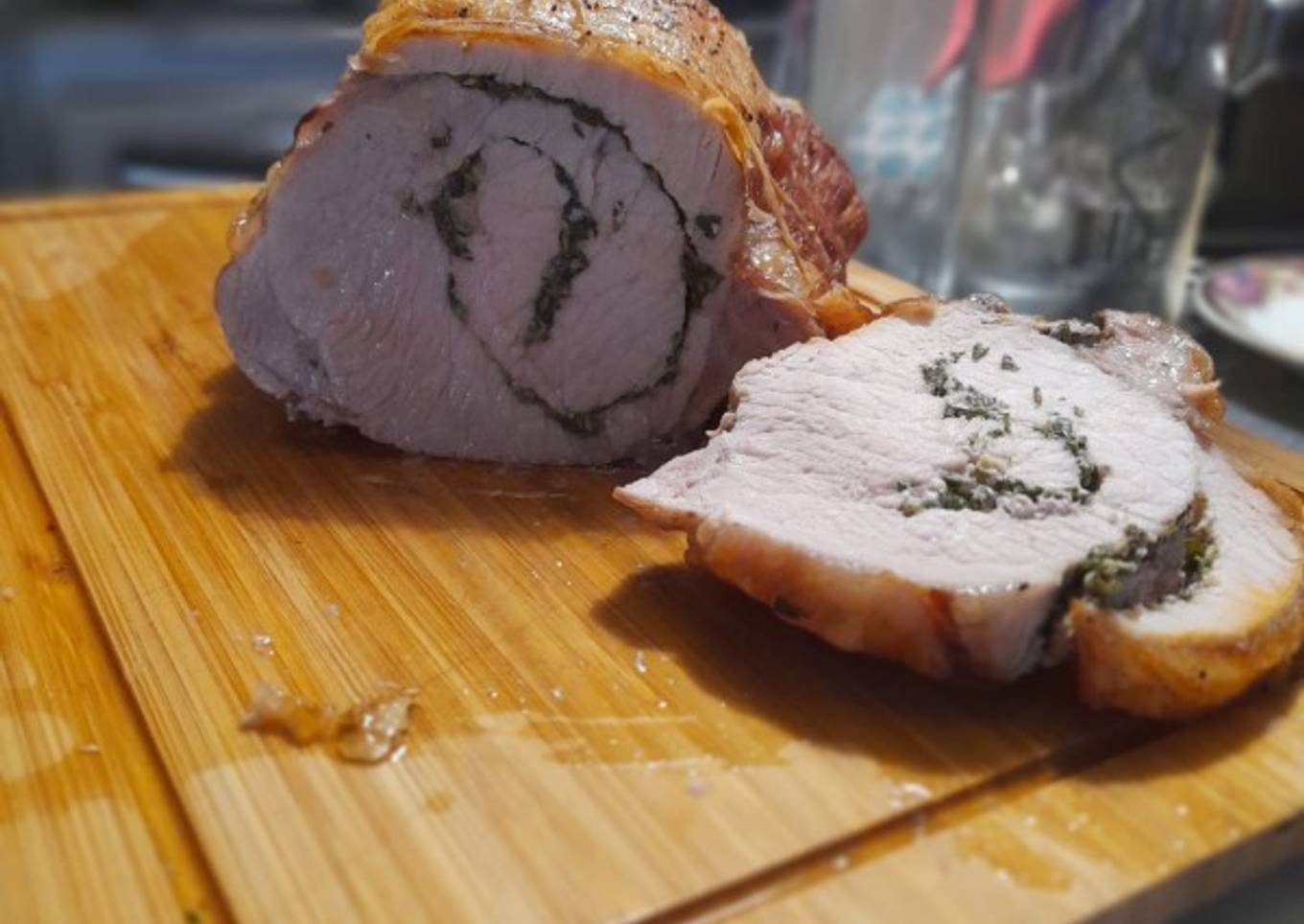 Rôti de porc au basilic