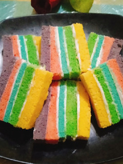 Foto resep Rainbow cake kukus