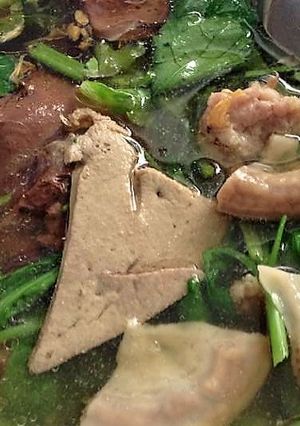 รูปของ ต้มเลือดหมูจิงจูฮวยฉ่าย