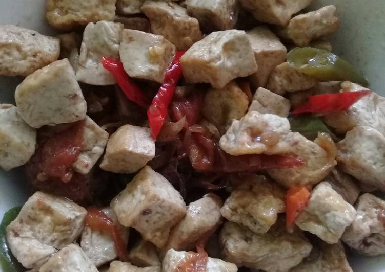 Resep Oseng tahu putih lombok warna warni yang Lezat